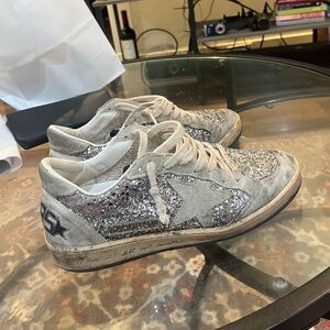 Glitter golden goose ballstar Star Low-Top Women's Sneakers - Silver